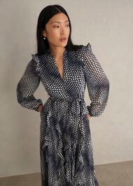 Petite Miriam Dress, Midnight Cream, hi-res