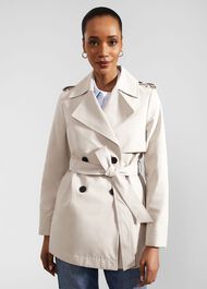 Norma Short Trench Coat, Buff Grey, hi-res