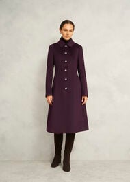 Petite Iona Wool Coat, Malbec Purple, hi-res