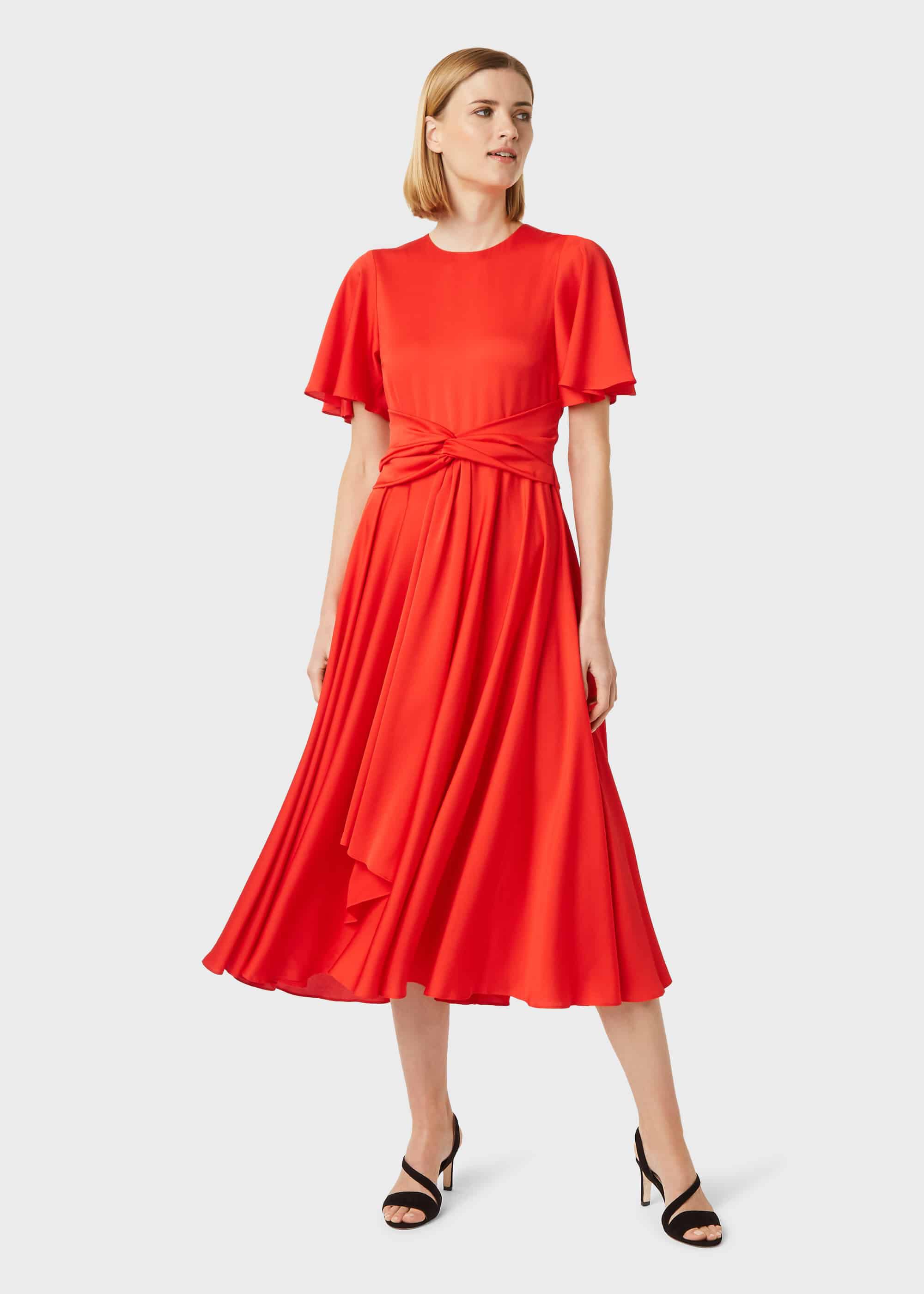 Leia Satin Fit And Flare Dress | Hobbs US |