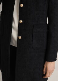 Evangeline Tweed Coat, Black, hi-res