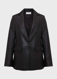 Merissa Leather Blazer, Black, hi-res