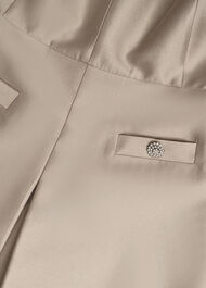 Avery Wool Silk Dress, Oyster, hi-res