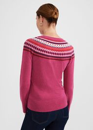 Greta Fairisle Sweater With Cashmere, Pink Multi, hi-res