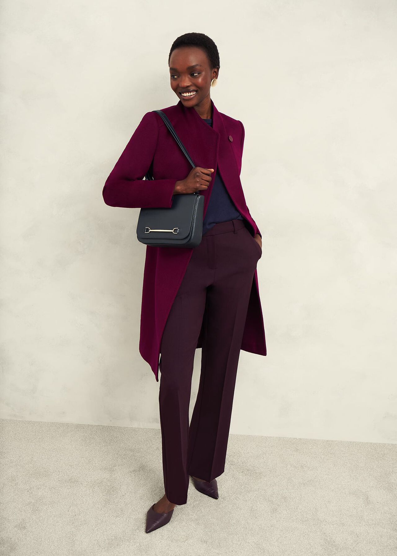 Seren Leather Flats, Malbec Purple, hi-res