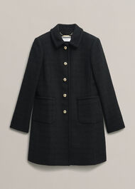 Evangeline Tweed Coat, Black, hi-res