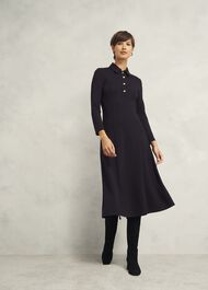 Scarlett Ponte Dress, Hobbs Navy, hi-res