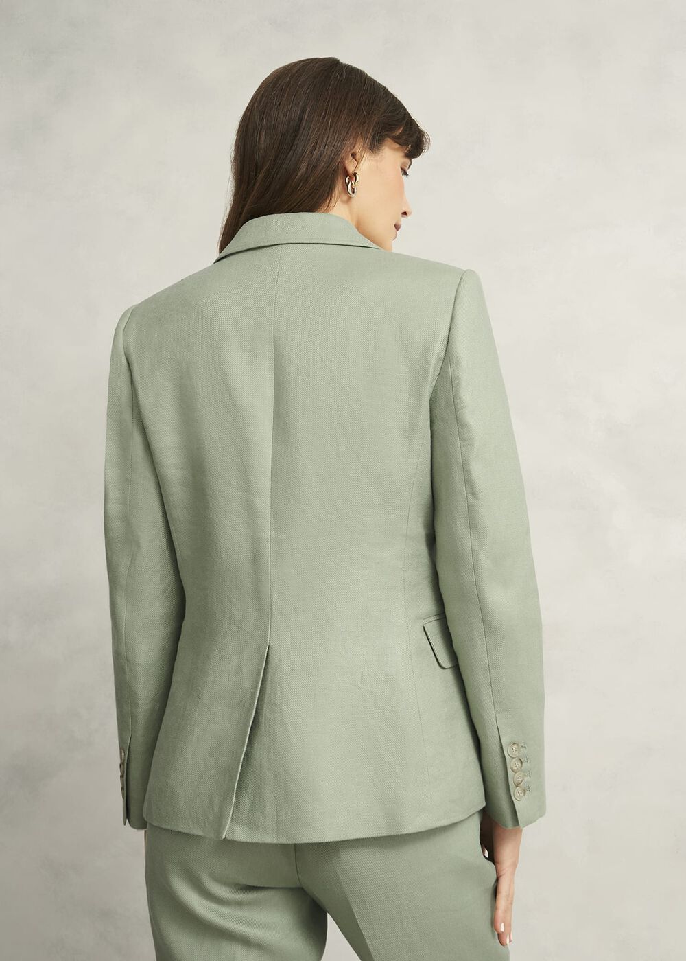 Marietta Linen Jacket, Sage Green, hi-res