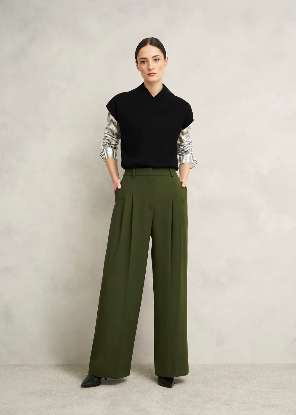 Alya Wide Pants, Dark Fern Green, hi-res