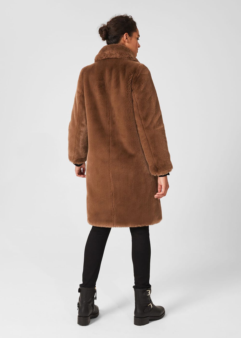 Georgia Faux Fur Coat, Camel, hi-res
