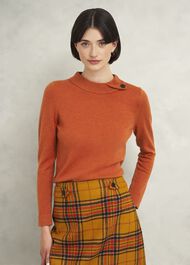 Talia Wool Cashmere Jumper, Topaz Orange, hi-res