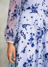 Petite Ella  Embroidered Dress, Midnight Blue, hi-res