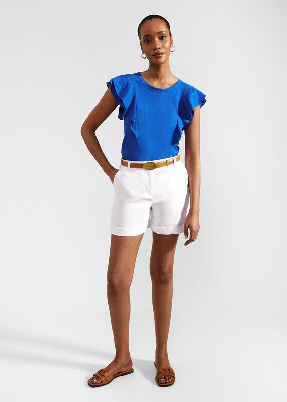 Lenna Linen Short, White Lenna Linen Short