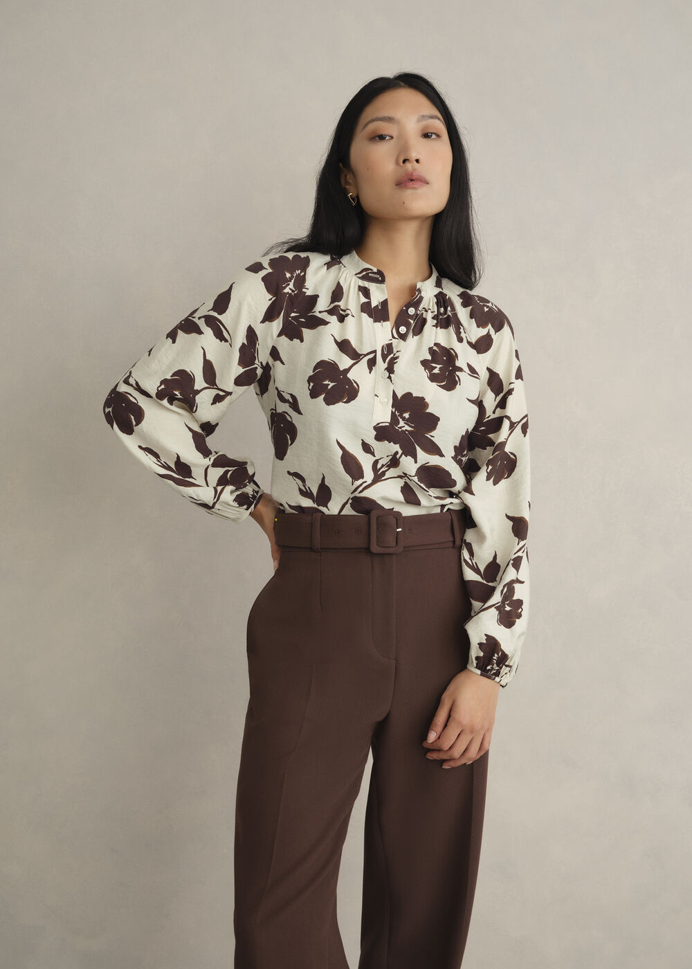 Sherry Blouse, Beige Chocolate, hi-res