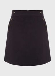 Jordan Cotton Blend A Line Skirt, Navy, hi-res