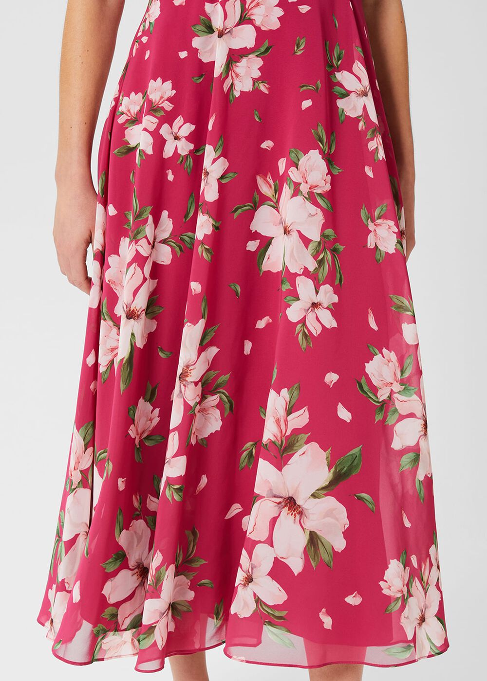 Carly Floral Midi Dress, Pink Multi, hi-res