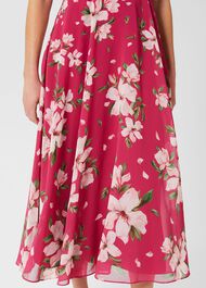 Carly Floral Midi Dress, Pink Multi, hi-res