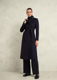 Livia Wool Coat, Navy, hi-res