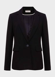 Mel Longline Jacket, Black, hi-res