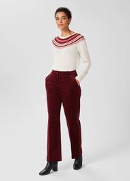 Kassandra Cord Pants, Dark Red, hi-res