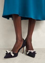 Elva Jewelled Bow Courts, Black, hi-res