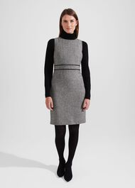 Elle Wool Dress, Black White, hi-res