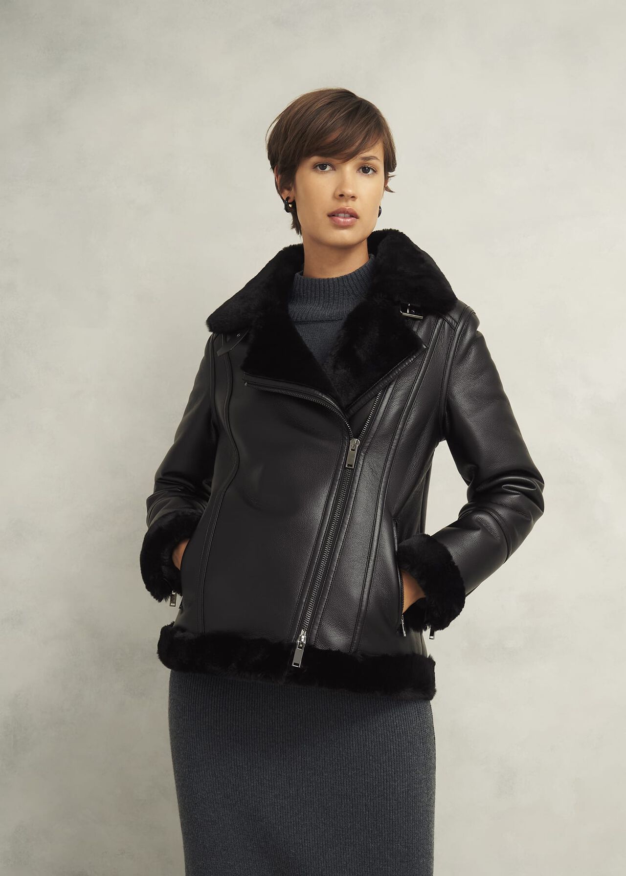 Ali Biker Jacket, Hobbs Black, hi-res