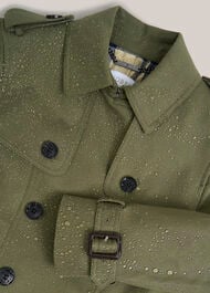 Skylar Shower Resistant Trench Coat, Olive Green, hi-res