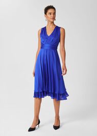 Viola V Neck Dress, Cobalt, hi-res