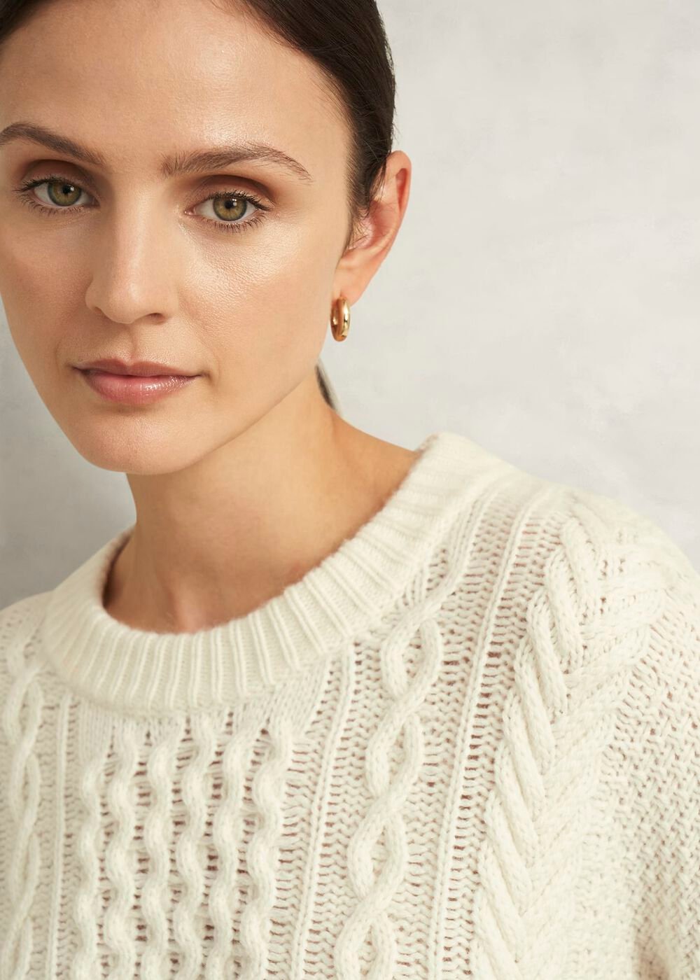 Nell Chunky Cable Sweater, Hobbs Ivory, hi-res