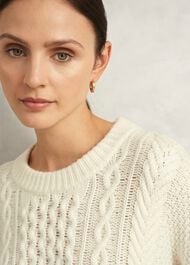 Nell Chunky Cable Sweater, Hobbs Ivory, hi-res