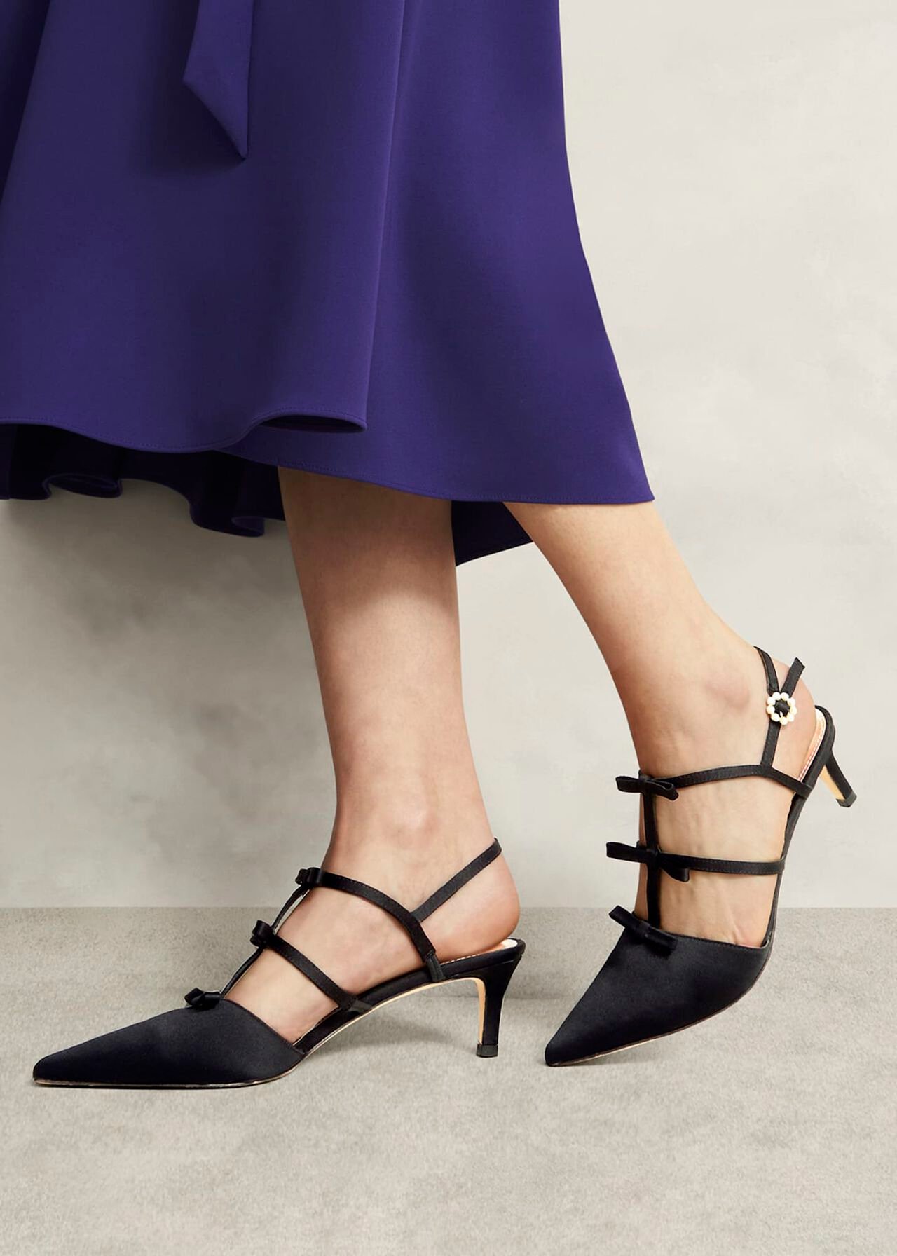 Gosford Satin Heels, Black, hi-res