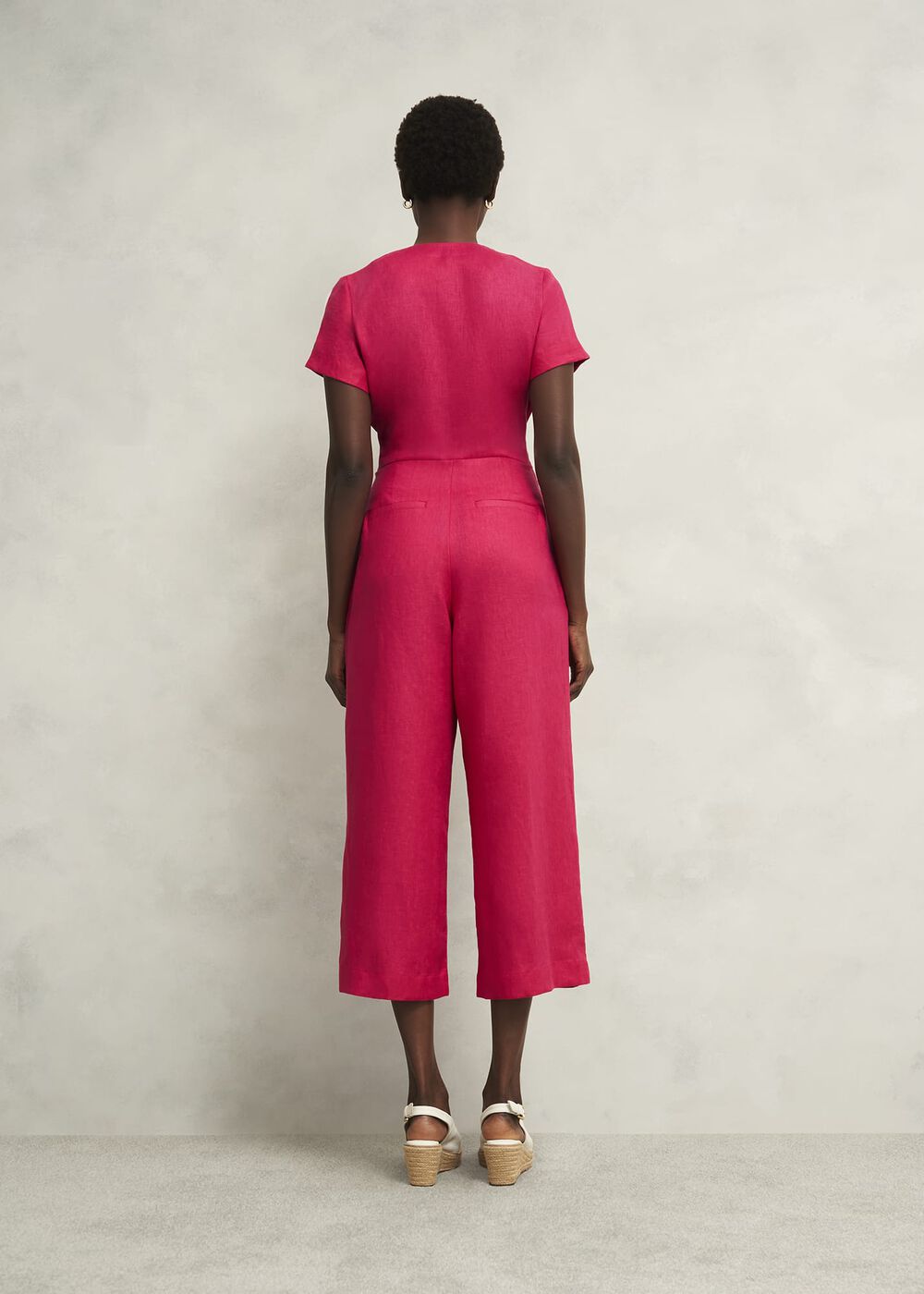 Petite Aliya Linen Jumpsuit, Zinnia Pink, hi-res