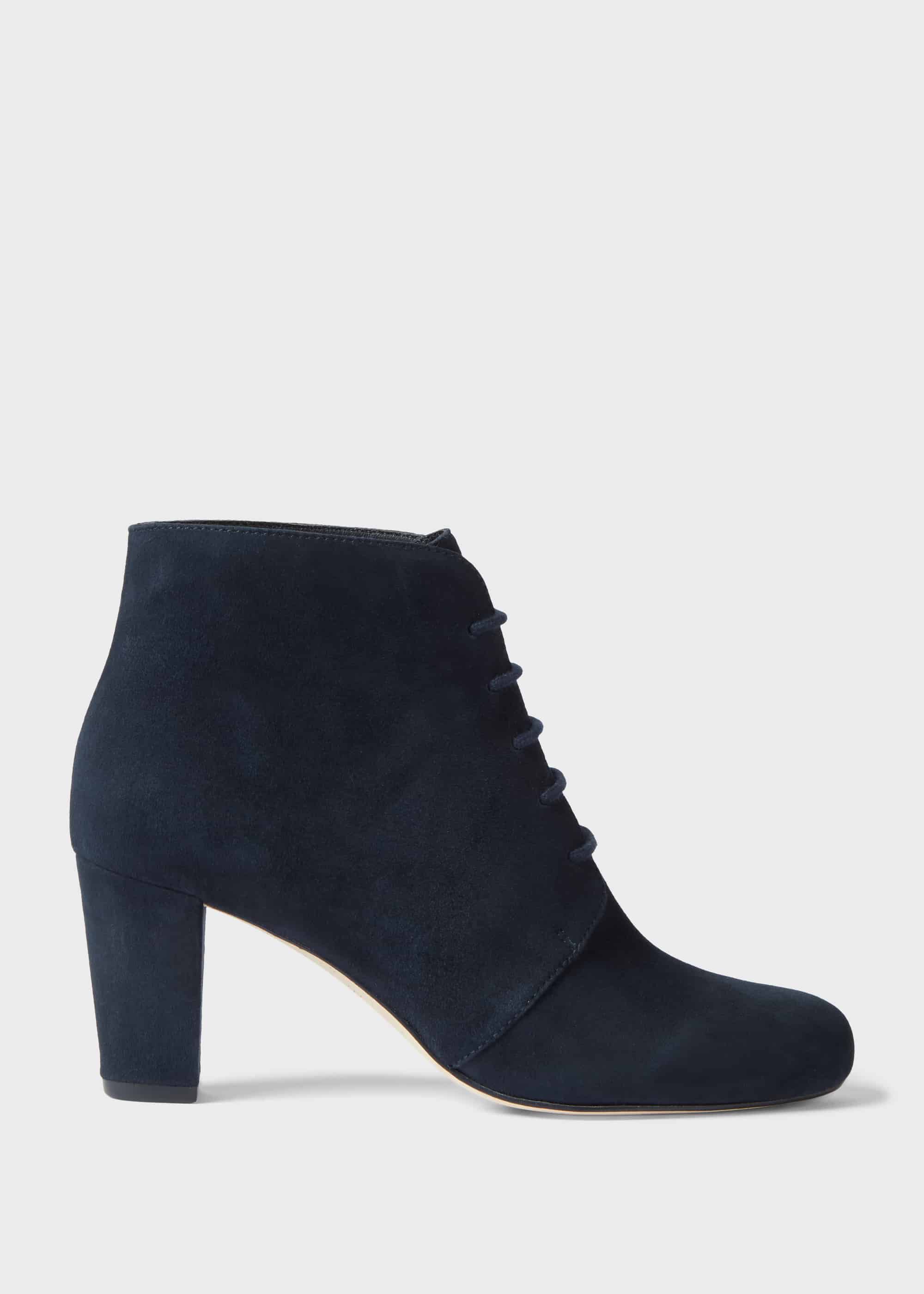 navy leather shoe boots