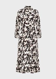 Eliana Print Midi Dress, Black Ivory, hi-res