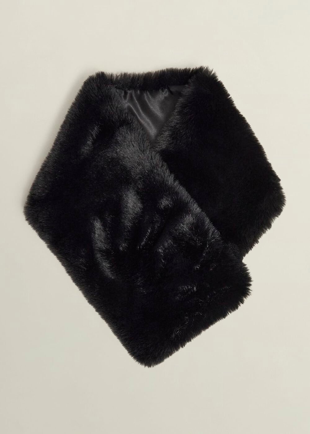 Christie Fur Scarf, Black, hi-res