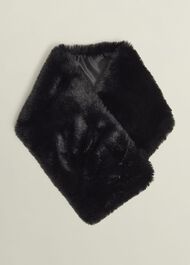 Christie Fur Scarf, Black, hi-res