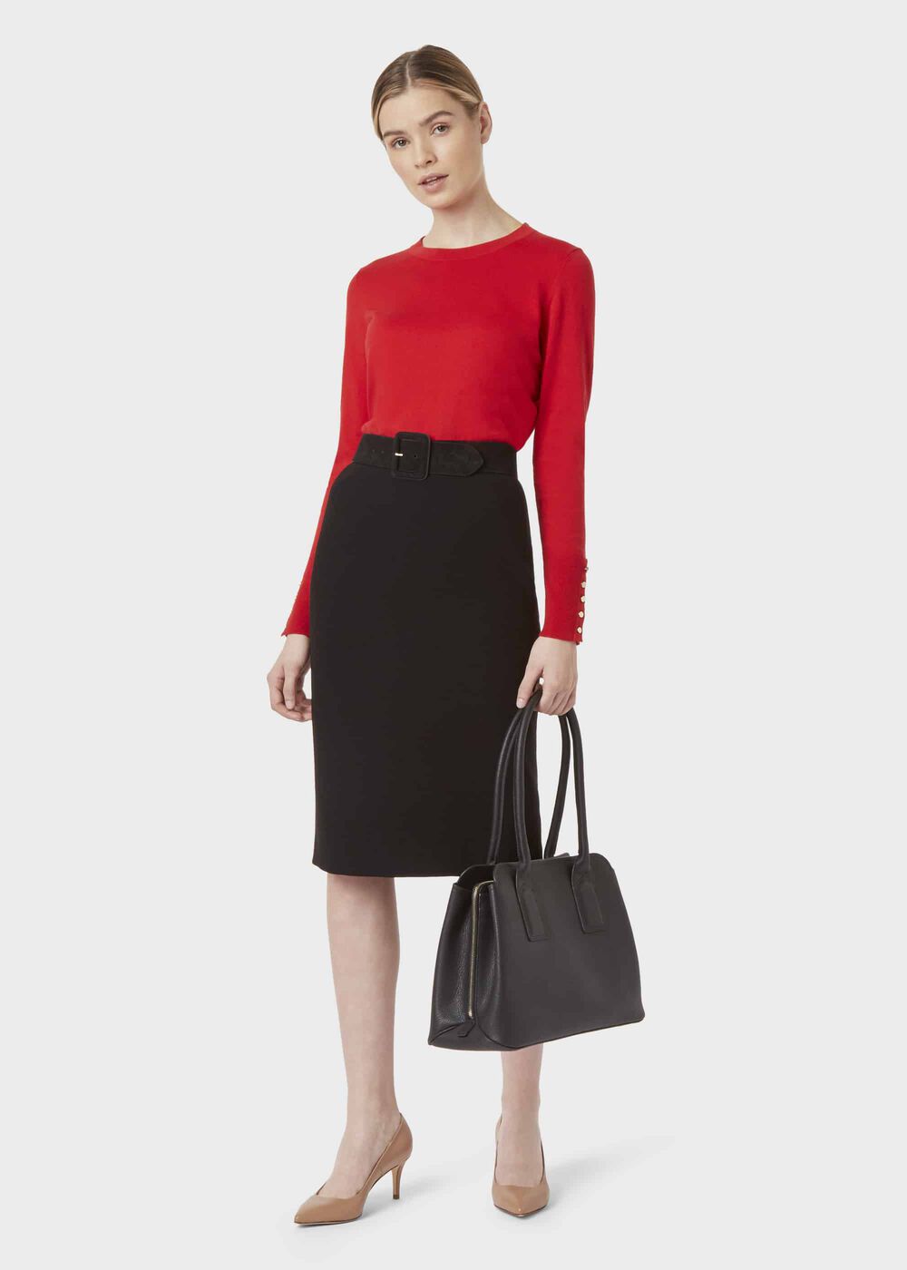 Petite Alva Pencil Skirt, Black, hi-res