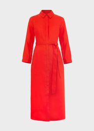 Arabelle Linen Dress, Hibiscus Red, hi-res