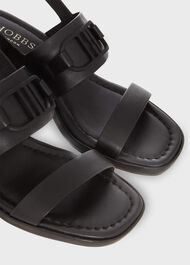 Nell Heeled Sandal, Black, hi-res