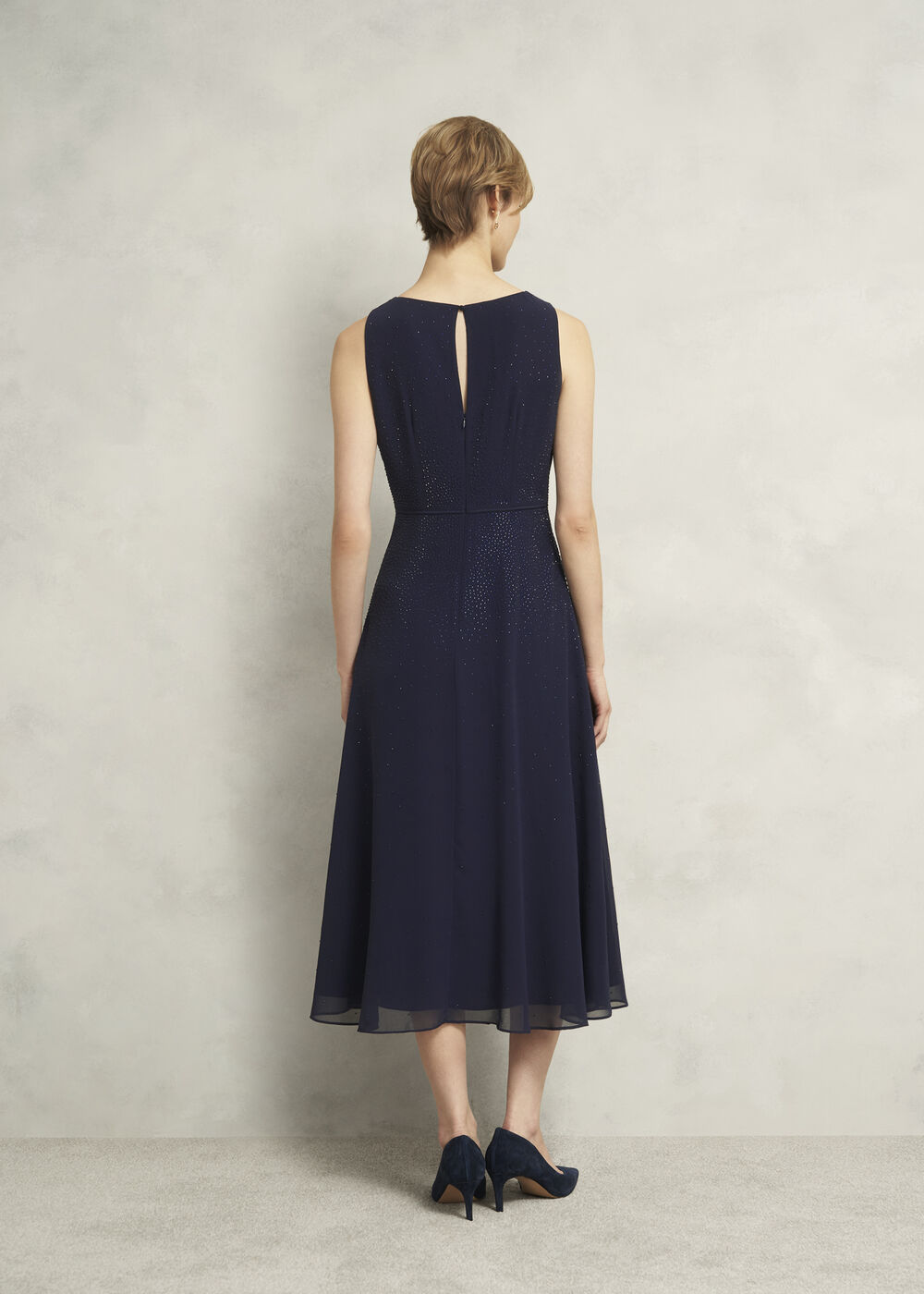 Kiki Hotfix Dress, Midnight Navy, hi-res