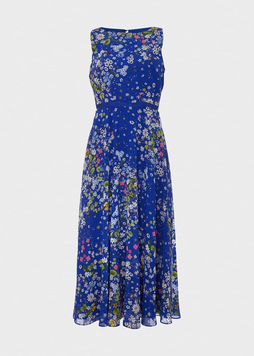 Carly Floral Fit And Flare Dress, Cobalt Multi, hi-res