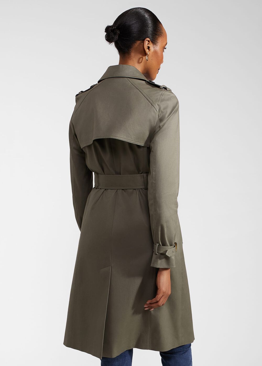 Petite Lisa Shower Resistant Trench Coat, Olive Green, hi-res