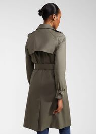 Petite Lisa Shower Resistant Trench Coat, Olive Green, hi-res
