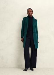 Cavendish Wool Coat, Kyanite Green, hi-res