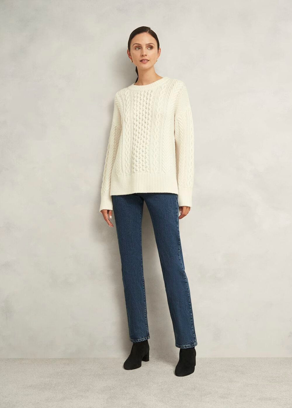 Nell Chunky Cable Sweater, Hobbs Ivory, hi-res