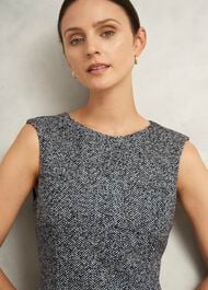 Marlyn Wool Jersey Dress, Black White, hi-res