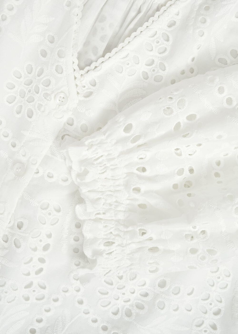 Chiara Broderie Blouse, Hobbs White, hi-res
