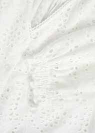Chiara Broderie Blouse, Hobbs White, hi-res