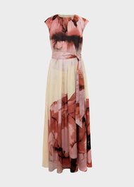Heligan Floral Midi Dress, Cream Pink, hi-res